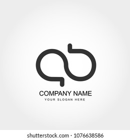 Initial Letter AB Logo Template