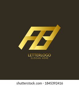 Letra inicial logotipo AB nombre de empresa color oro y cisne rojo diseño para el logotipo de empresa y empresa.