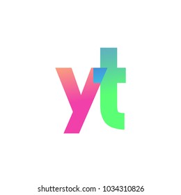 Initial Letter AB Lowercase Logo green, pink and Blue, Modern and Simple Logo Design.