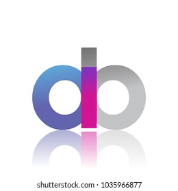 Initial Letter AB Lowercase overlap Logo Blue, pink and grey, Modern and Simple Logo Design.