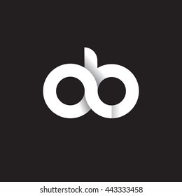 initial letter ab modern linked circle round lowercase logo white black