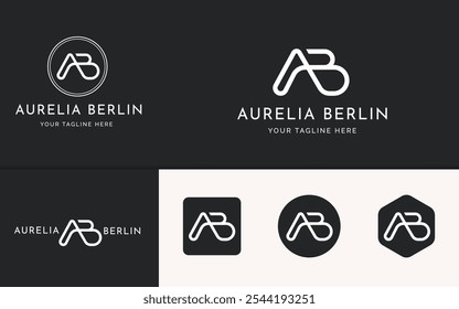 Initial Letter AB Monogram Elegant Luxury Logo Inspiration. Stylish Elegant Initial Letter AB Logo Vector. Premium Golden Letter AB Logo Character. Alphabet Vector Logo Illustration