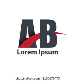 Initial Letter AB Overlapping Design Logo
