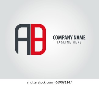 Initial Letter AB RB Box Design Logo