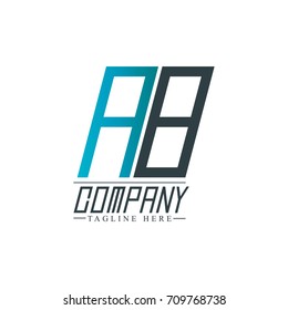 Initial Letter AB Rounded Design Logo 