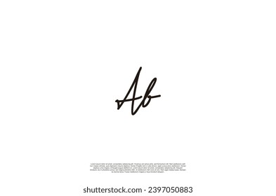 Initial Letter Ab signature style Logo monogram typography for business name. Vector logo inspiration
