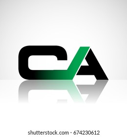 Initial letter AB uppercase modern and simple logo linked green and black colored, isolated in white background. Vector design for company identity.