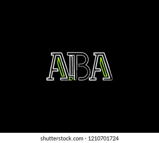 Initial Letter ABA Linear Grunge Brush Stroke Modern Logotype