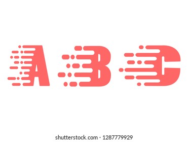 Initial Letter ABC Fast Speed Logo Design Template 