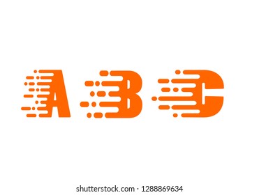 Initial Letter ABC Fast Speed Logo Design Template 