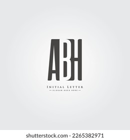 Initial Letter ABH Logo - Simple Monogram Logo for Initials A, B and H