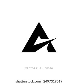 initial letter A abstract arrow way logo