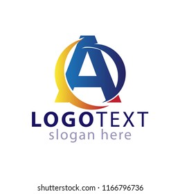 A Initial letter with abstract circle logo vector