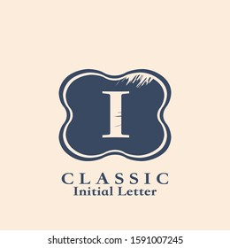 Initial Letter I abstract classic monograme vector design concept logo icon.