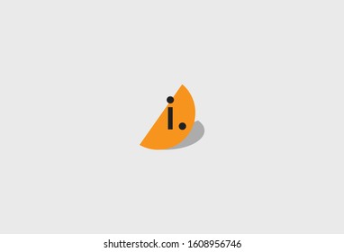 Initial Letter I with Abstract Design Logo Template. Vector Illustration