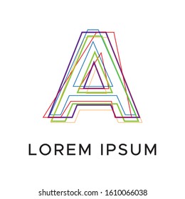 initial letter a abstract line logo