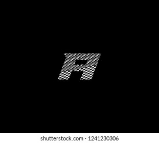 Initial A letter abstract pattern race flag monogram logotype