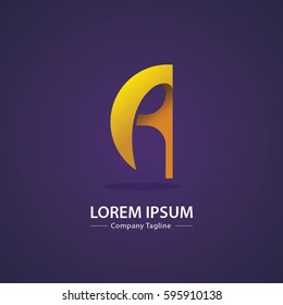 Initial A Letter Abstract Vector Logo Design Template. Creative Typographic Concept Icon