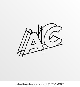 Letra inicial AC con diseño de logotipo gráfico de arquitectura