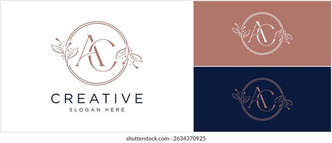 Letra inicial AC Beauty Face Ilustración vectorial de diseño de logotipo