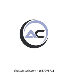 initial letter ac or ca logo vector design