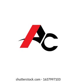 Initial letter ac or ca logo vector design template