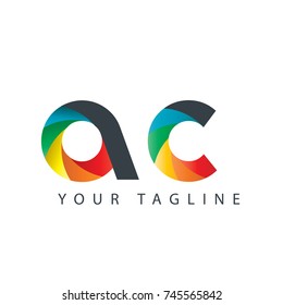 Initial Letter AC Curve Rounded Design Logo