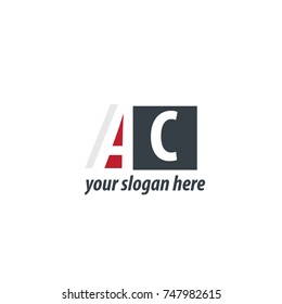 Initial Letter AC Design Logo With Square