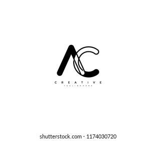 Initial Letter AC Linked Modern Monogram Shape Logotype