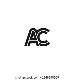 Initial Letter AC Logo In Black Color