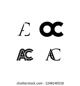 Initial Letter AC Logo In Black Color