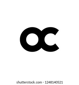 Initial Letter AC Logo In Black Color