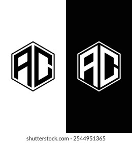 Letra inicial AC modelo de design de logotipo Stock Vetor