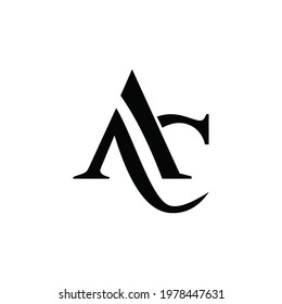 initial letter AC logo or icon monogram. EPS 10