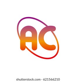 initial letter ac logo on white background