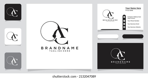 Initial letter AC luxury Logo design with business card design