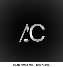 Initial letter AC modern style logo silver