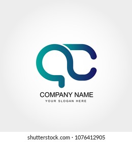 Initial Letter AC QC Logo Template
