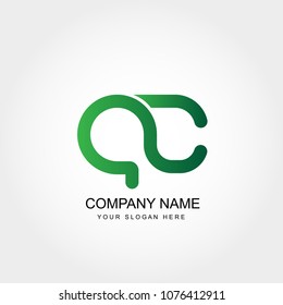 Initial Letter AC QC Logo Template