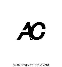initial letter ac uppercase related logotype black vector design logo element template