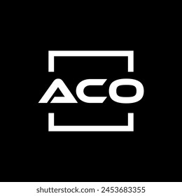 Initial letter ACO logo design. ACO logo design inside square.