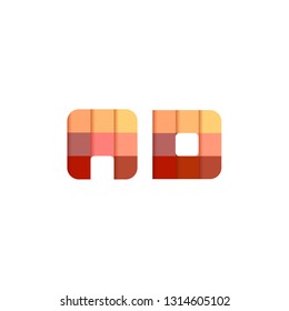 Initial Letter AD, A, D Square Pixel Logo Design Inspiration in Red Gradient Color for Media, Technology Brand Identity.