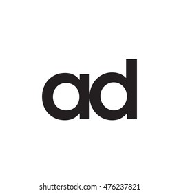 Initial letter AD black white logo