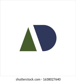 initial letter ad or da logo vector design