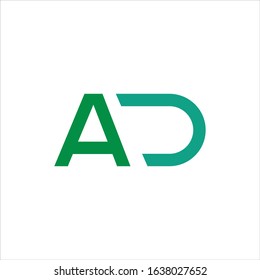 initial letter ad or da logo vector design