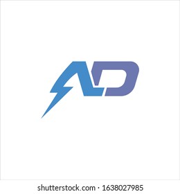 Initial letter ad or da logo design template