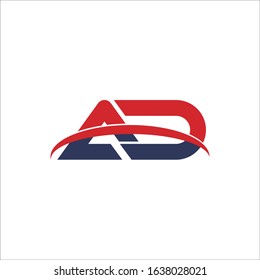 Initial letter ad or da logo design template