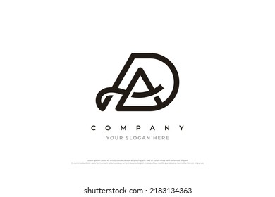 Initial Letter AD or DA Logo Design Vector Template