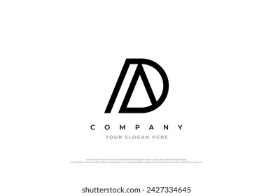 Initial Letter AD or DA Logo Design