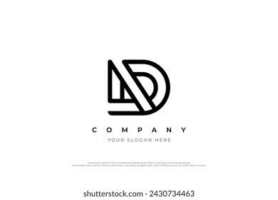 Initial Letter AD or DA Logo Design